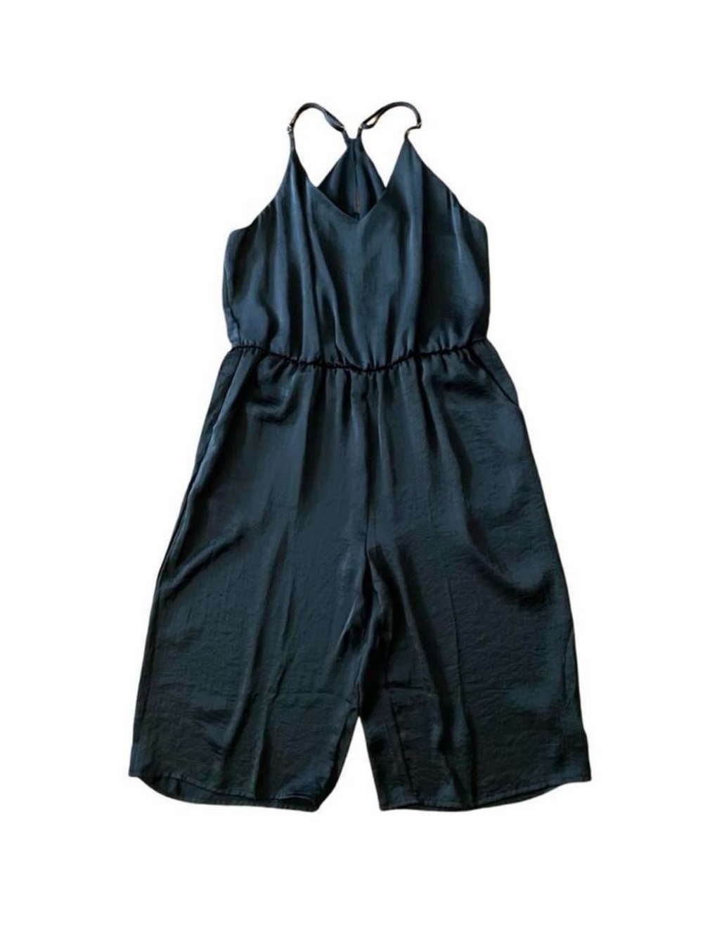 Xhilaration Black Satin Wide Leg Jumpsuit NWT